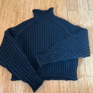 H&M knitted cowl neck sweater size small black